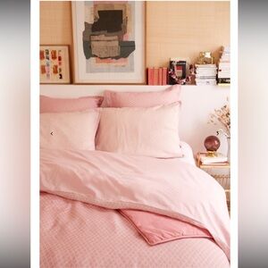 Sezane & Antoinette Poissons Duvet Cover. Linen Cotton Pink.